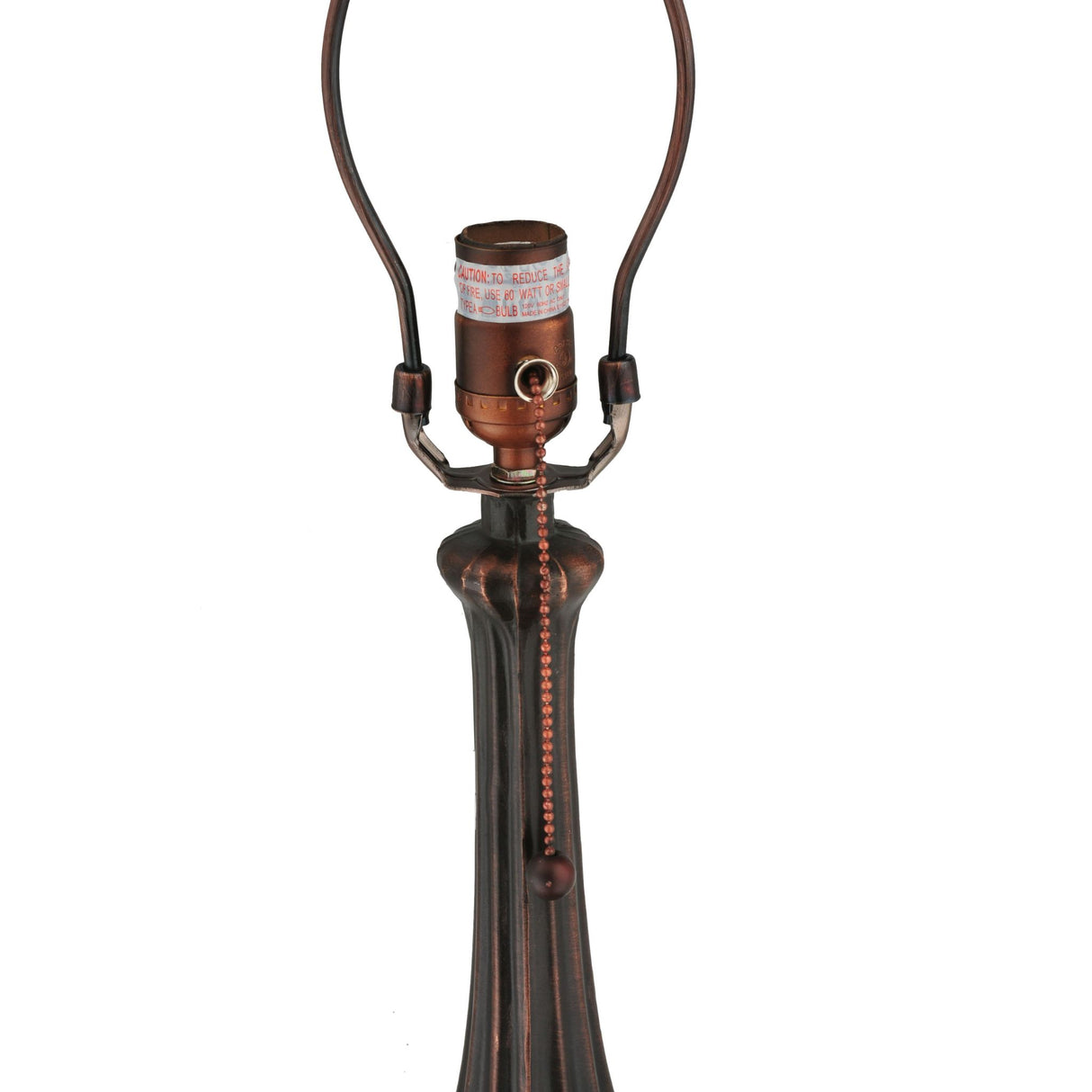 10.5"H leaf table base highlighting the socket detail.