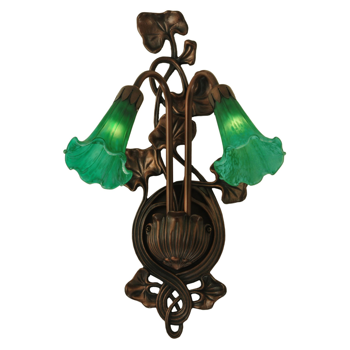 Artistic shot highlighting the green glass shades.