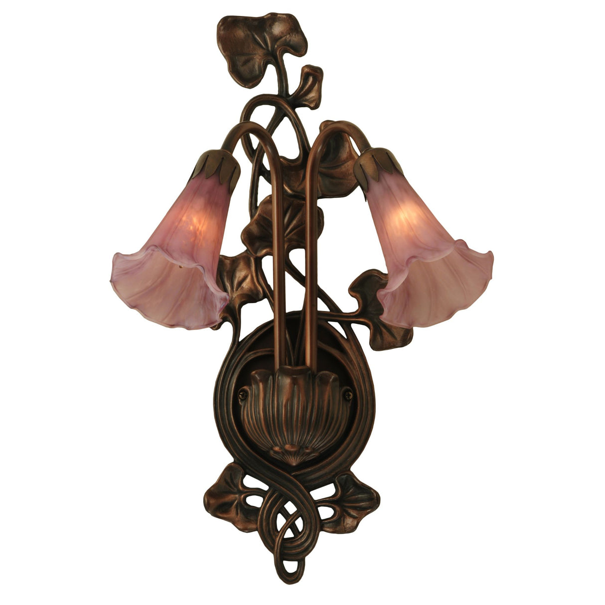 Artistic shot highlighting the lavender glass shades.