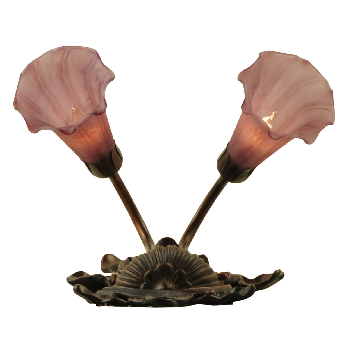 Detailed view of lavender pond wall sconce base with floral design.