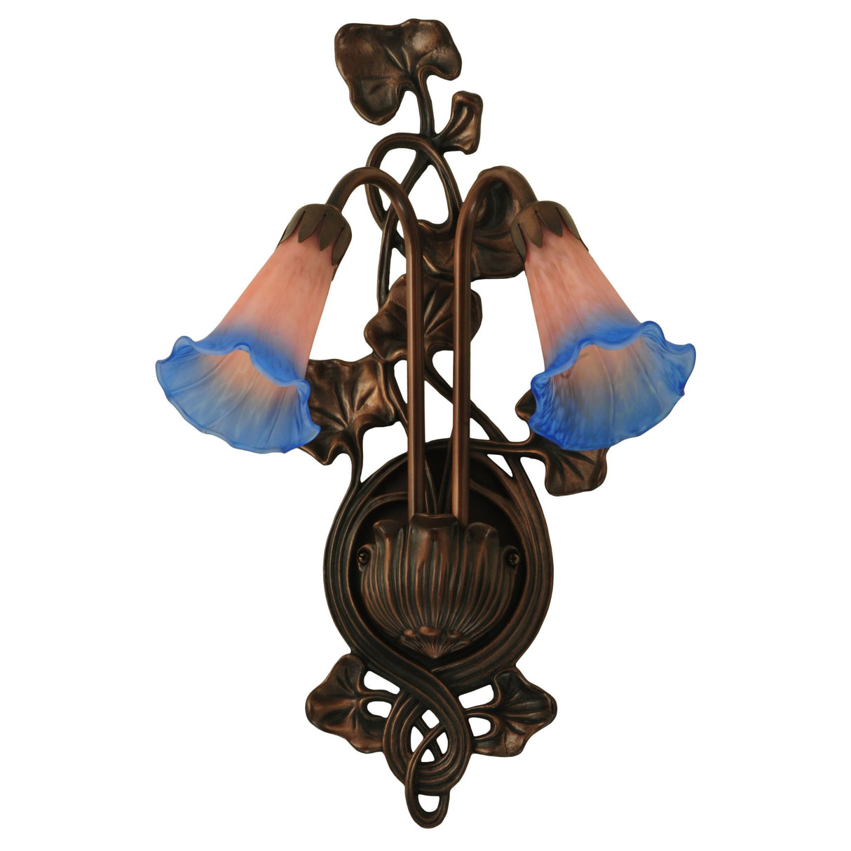 Artistic shot highlighting the pink and blue glass shades.