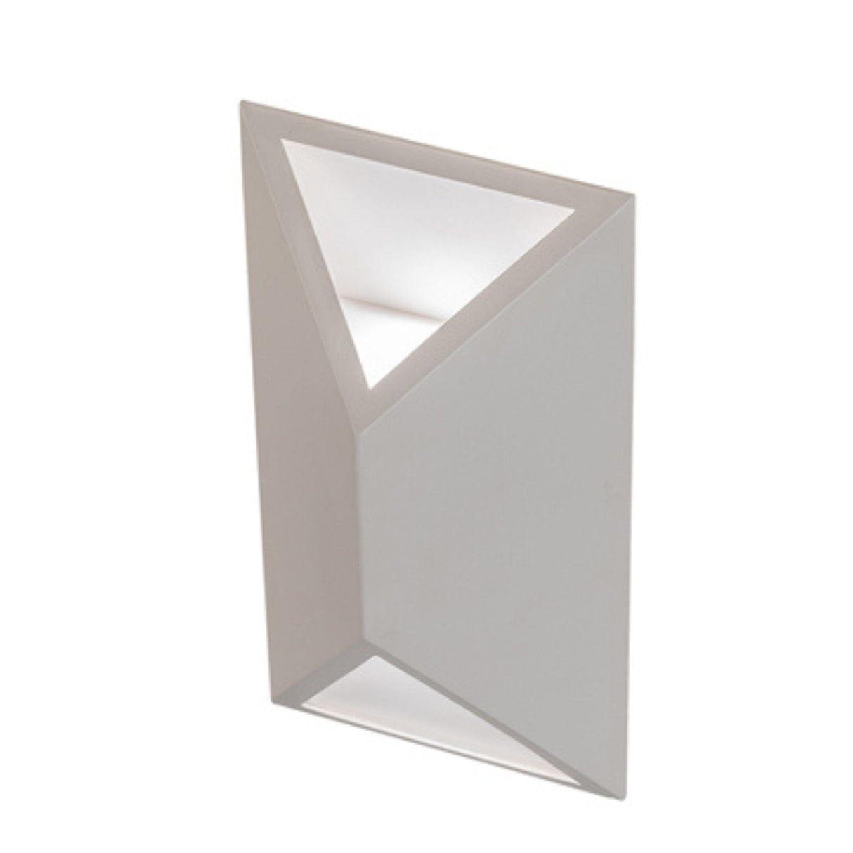 Side view of Cillian wall sconce with modern geometric triangular cutouts.