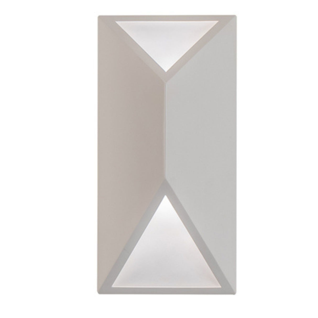 12-inch wide Cillian wall sconce with symmetrical triangular light openings.