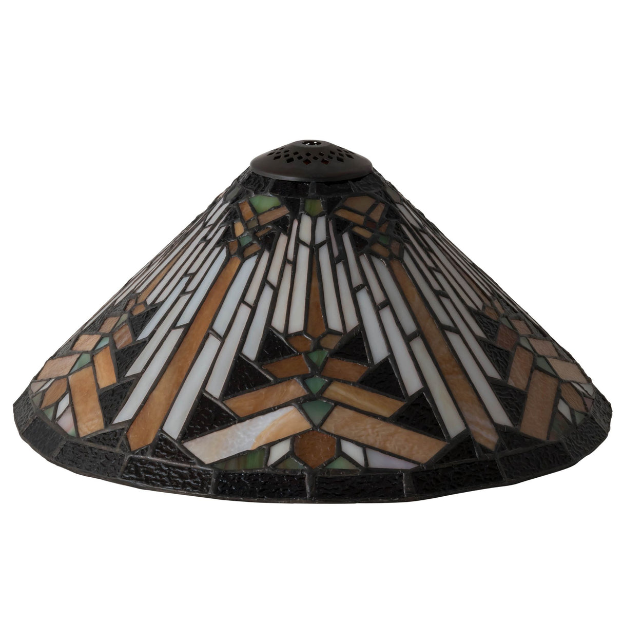 Profile view of the Nuevo II shade with intricate patterns.