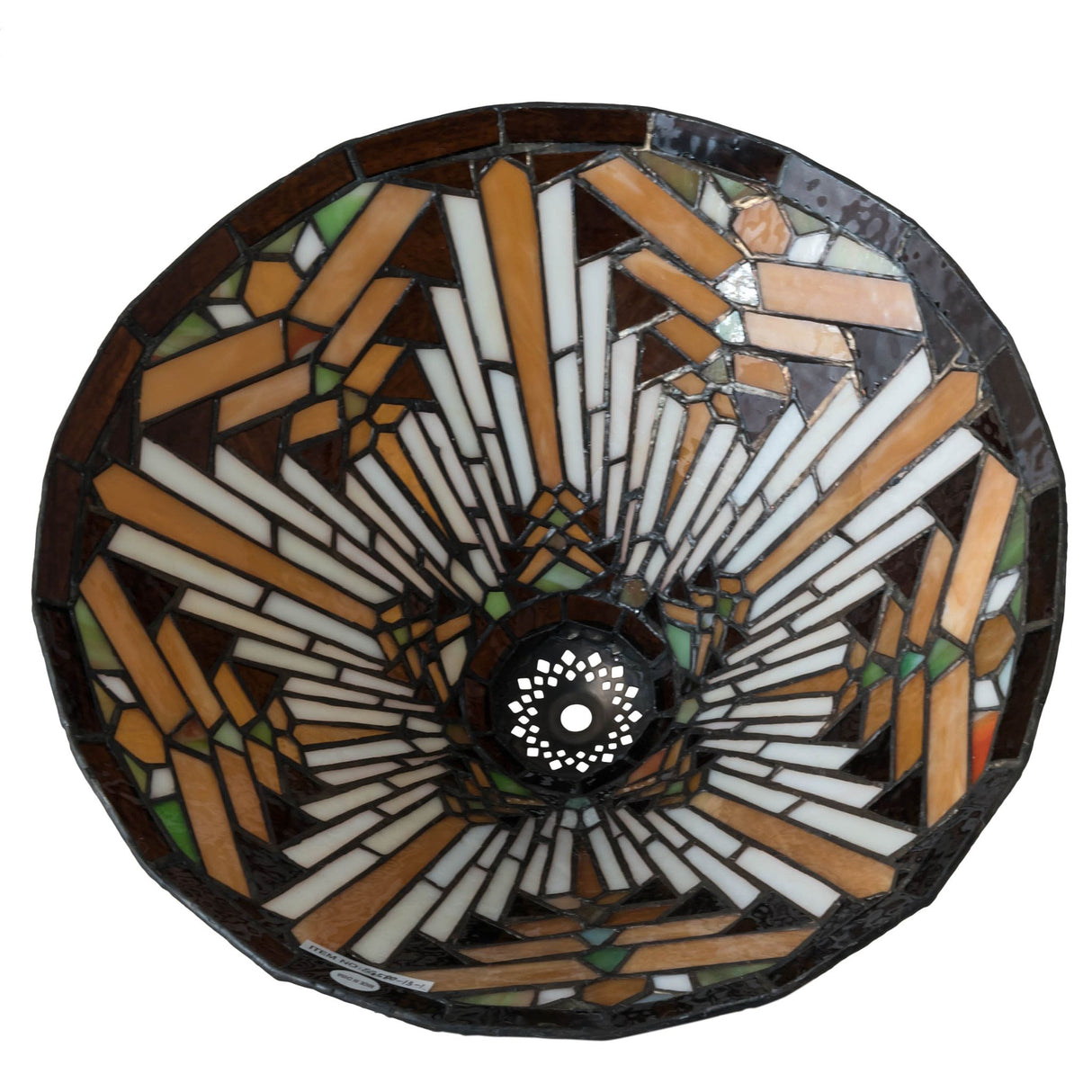 Top view of the stained glass Nuevo II shade.