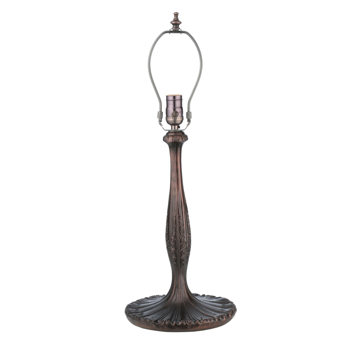 A 14.5" Renaissance table lamp featuring a mahogany bronze metal base and an elegant glass shade.