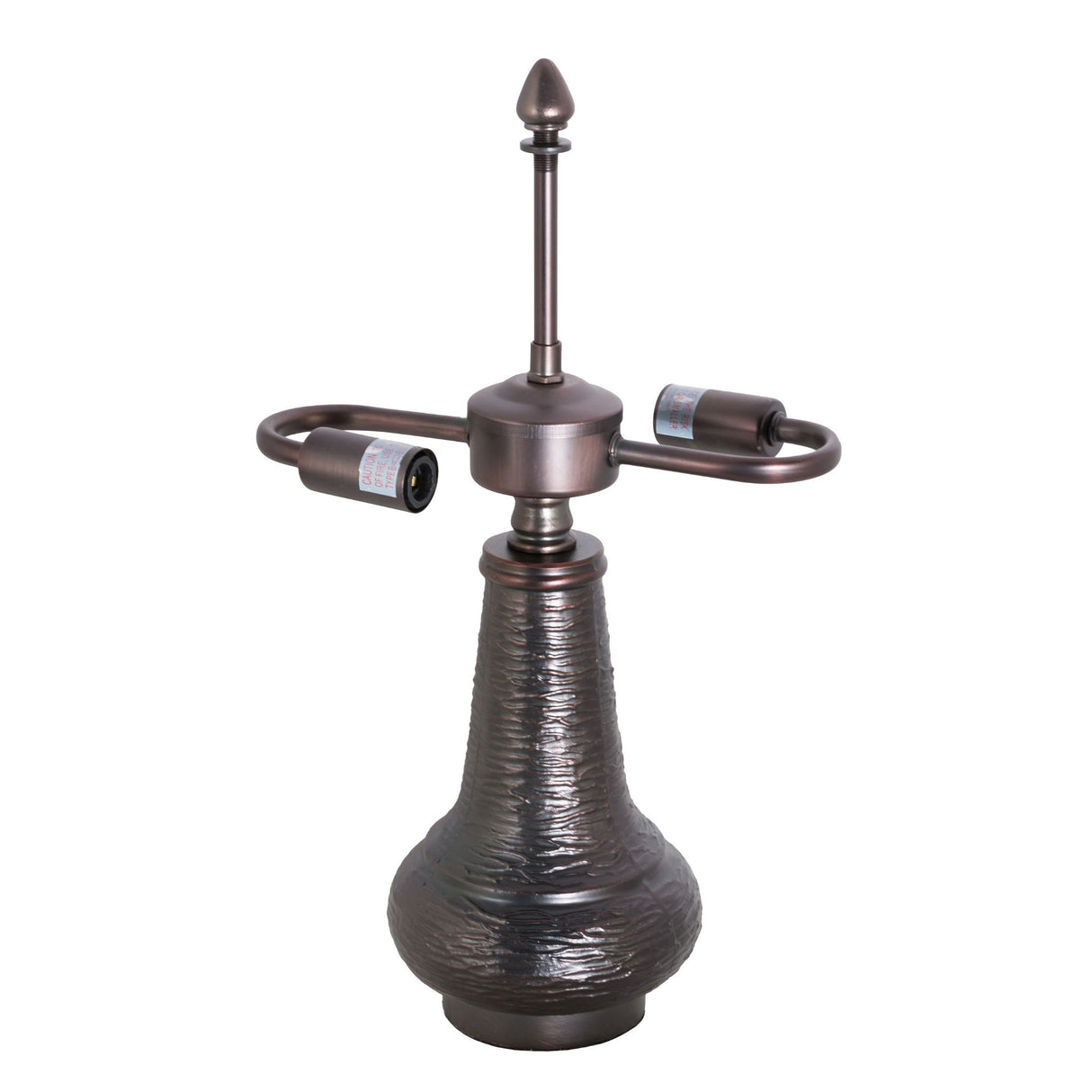 Close-up of the bronze-textured base of the 14" High Sutter Accent Lamp.
