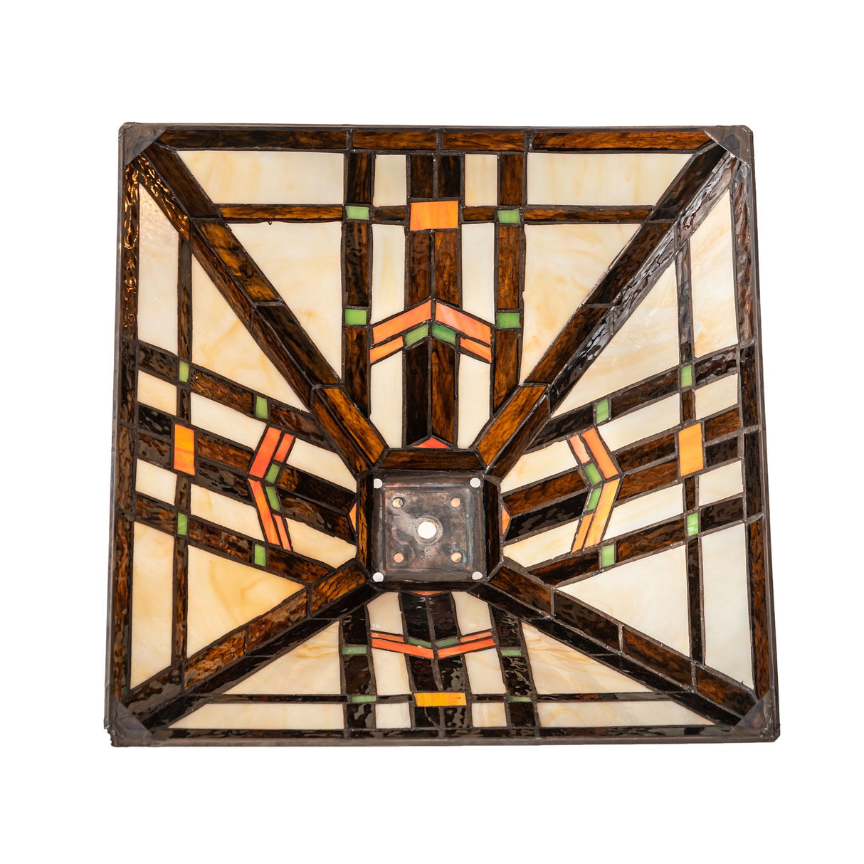 Top-down view of Prairie Wheat Shade showcasing symmetrical glasswork.