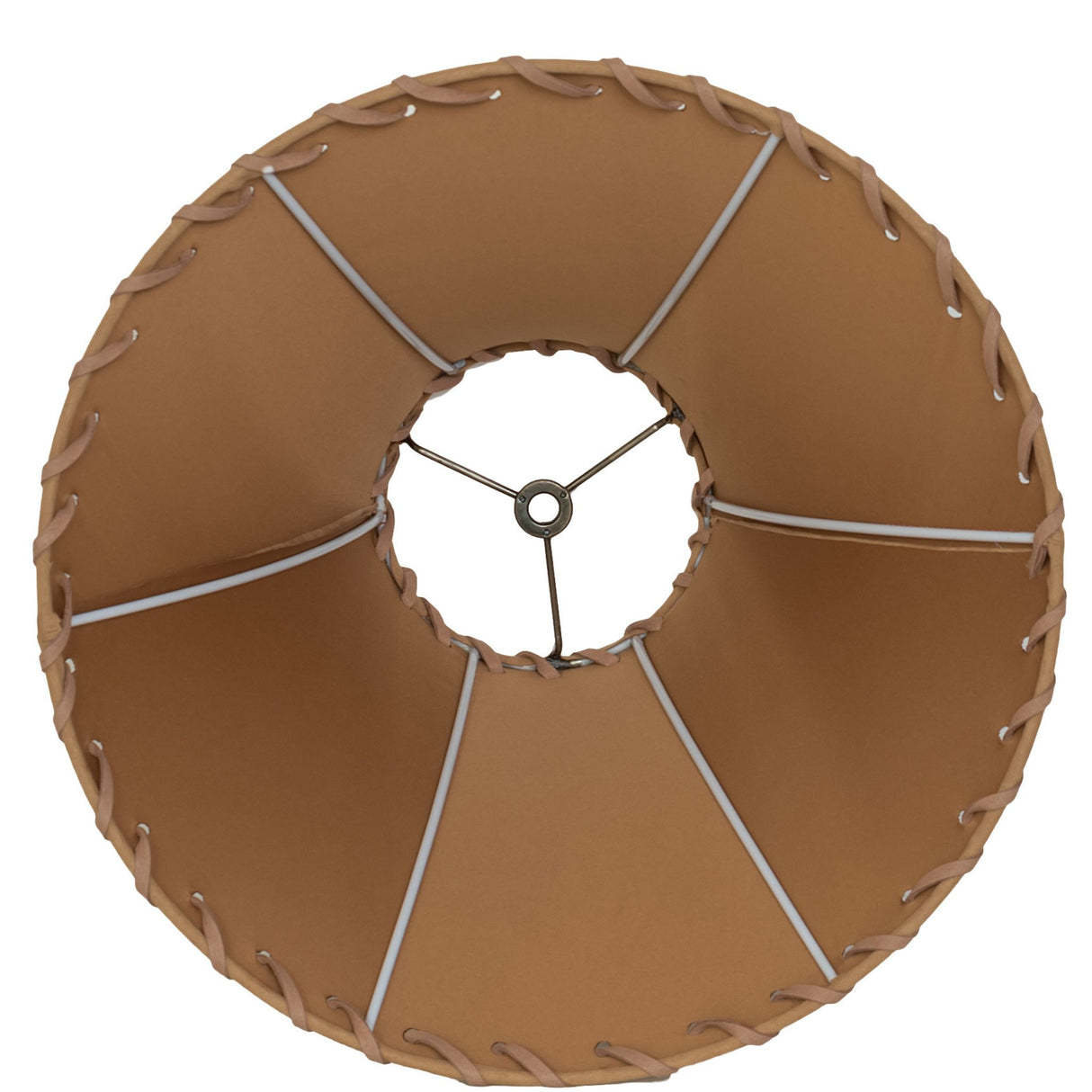 Interior structure of faux leather tan shade.