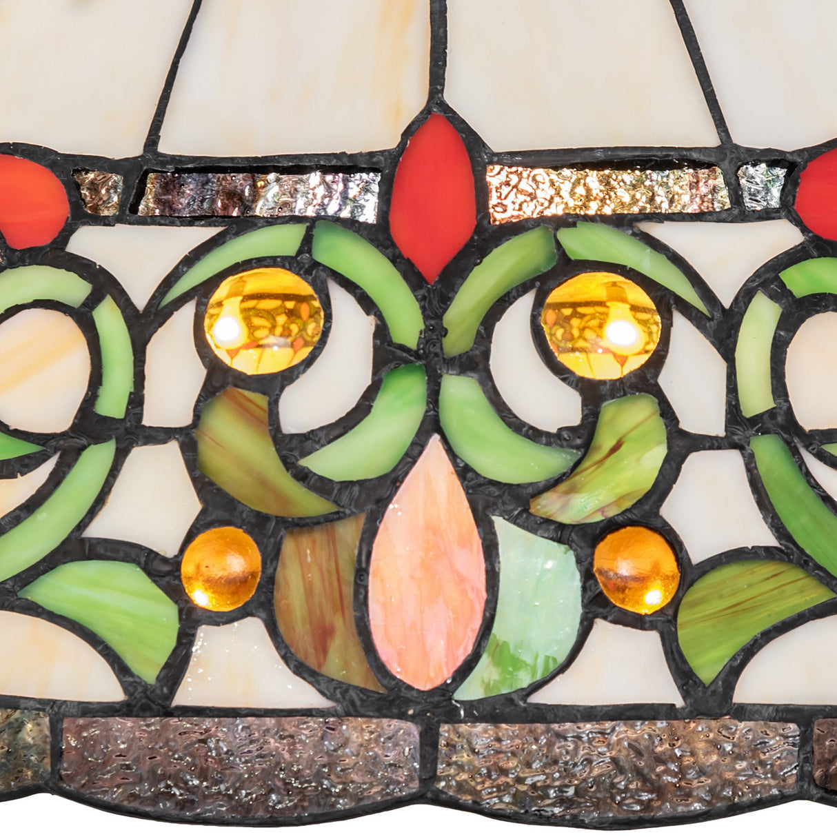 Close-up detail of the 18" Wide Creole Shade’s colorful design.