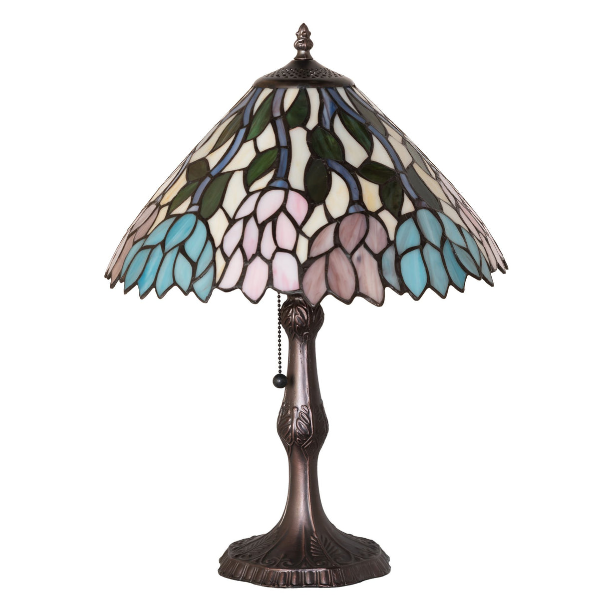 Side view of the 19" High Wisteria Table Lamp emphasizing its elegant details.