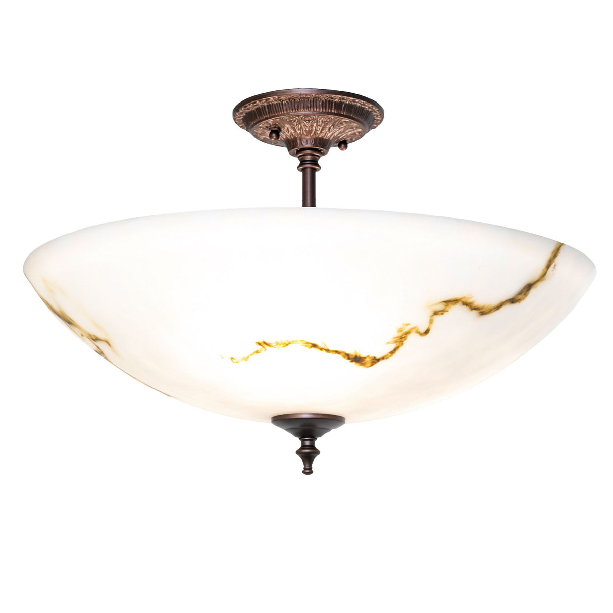 elegant 20-inch wide corinth marble semi-flushmount.