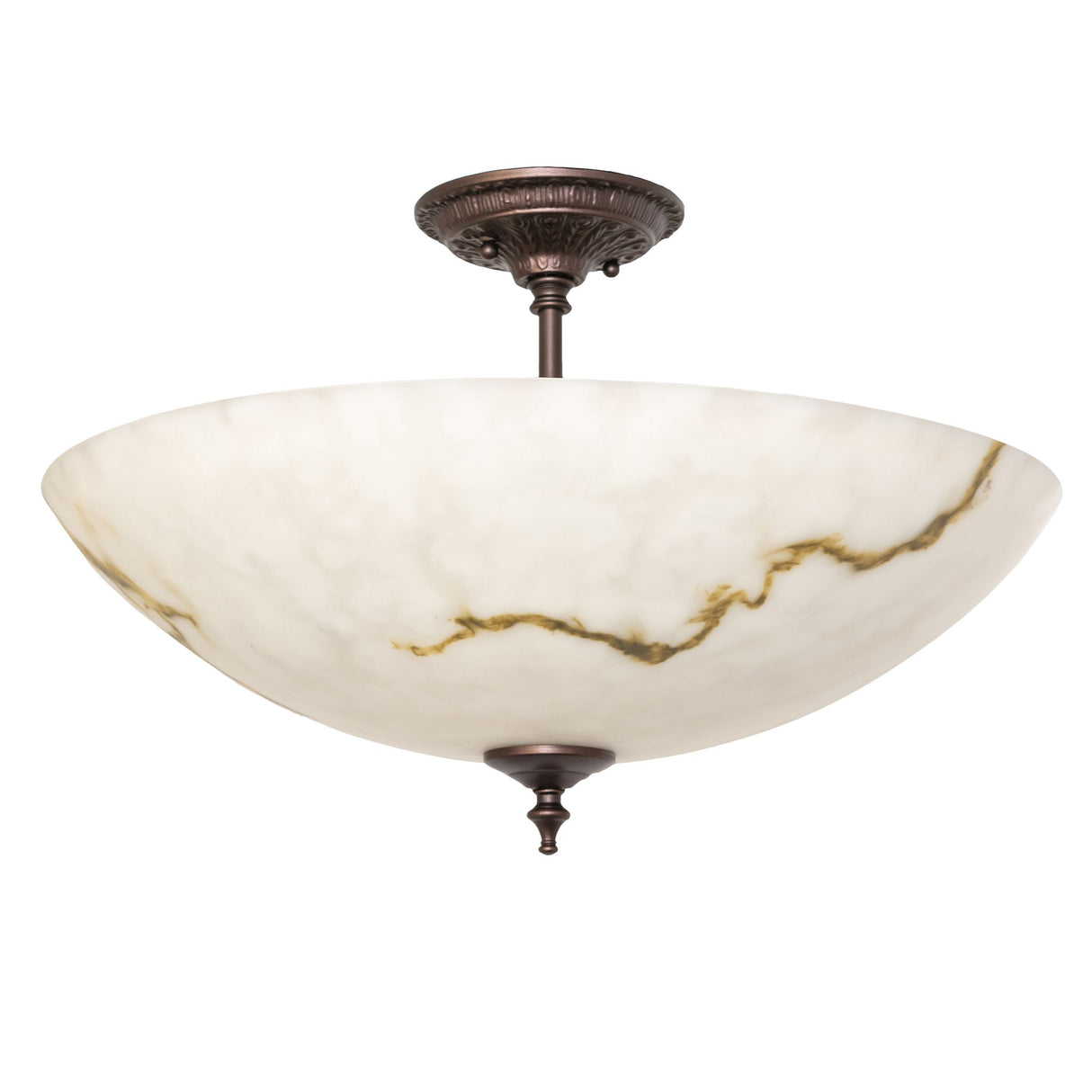 modern corinth marble semi-flushmount with lights turned off.