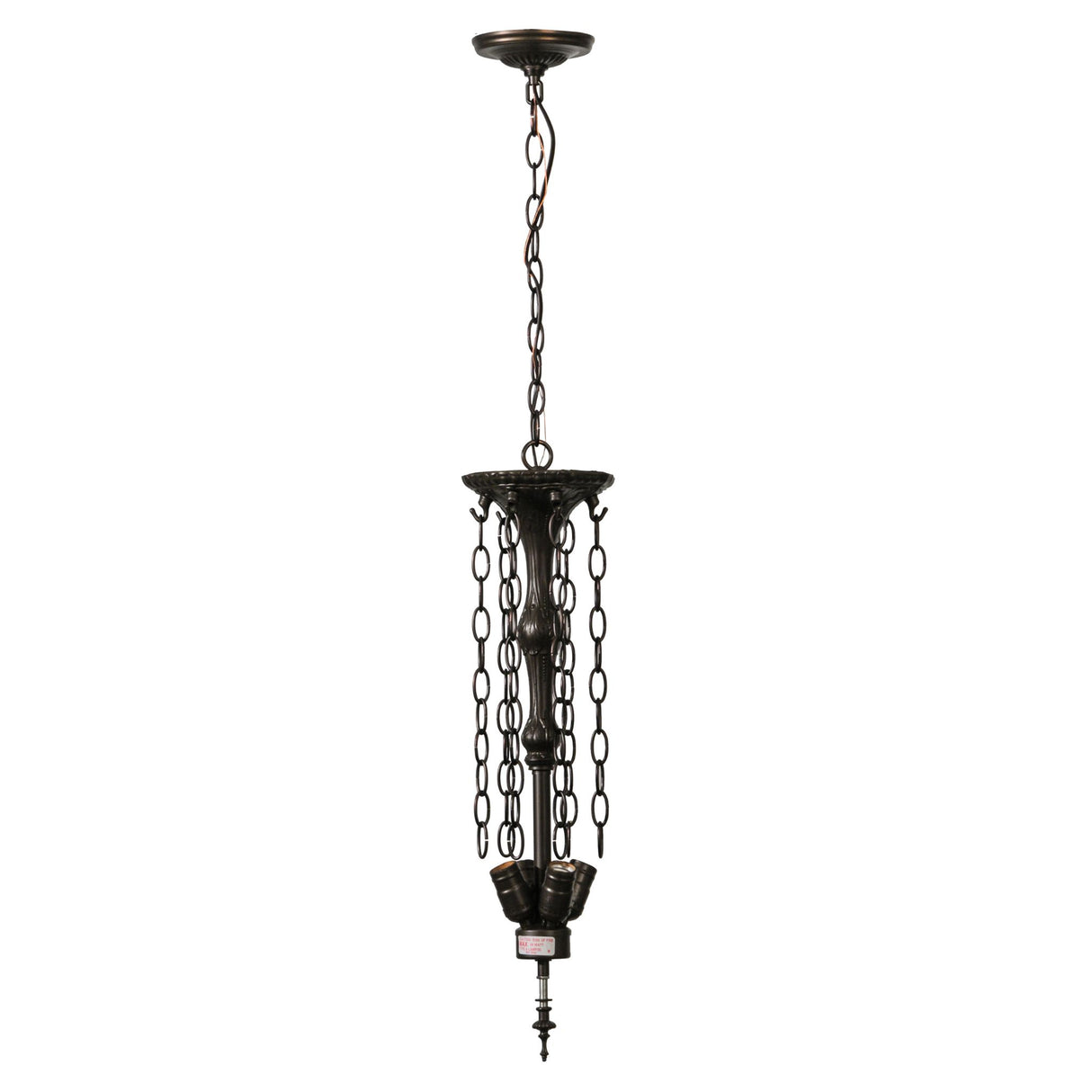 Mahogany bronze pendant hardware with chain design.