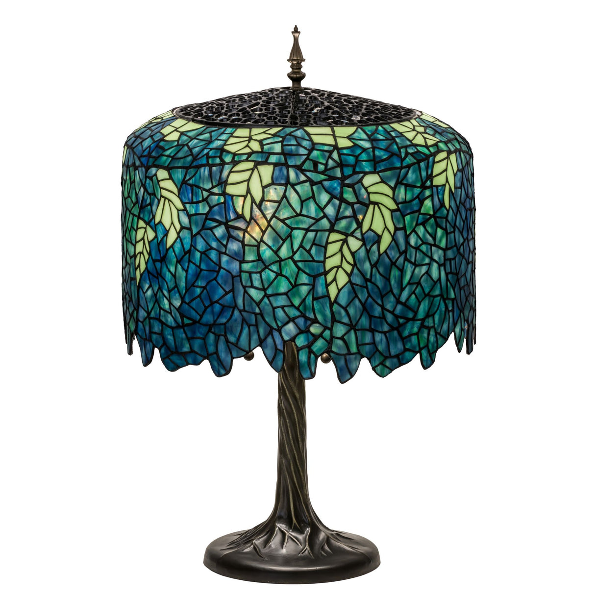 Full view of Tiffany Wisteria table lamp.