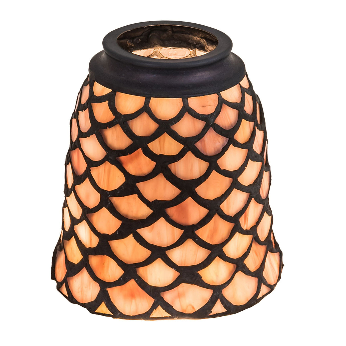 tiffany fishscale fan light shade, 4-inch wide.