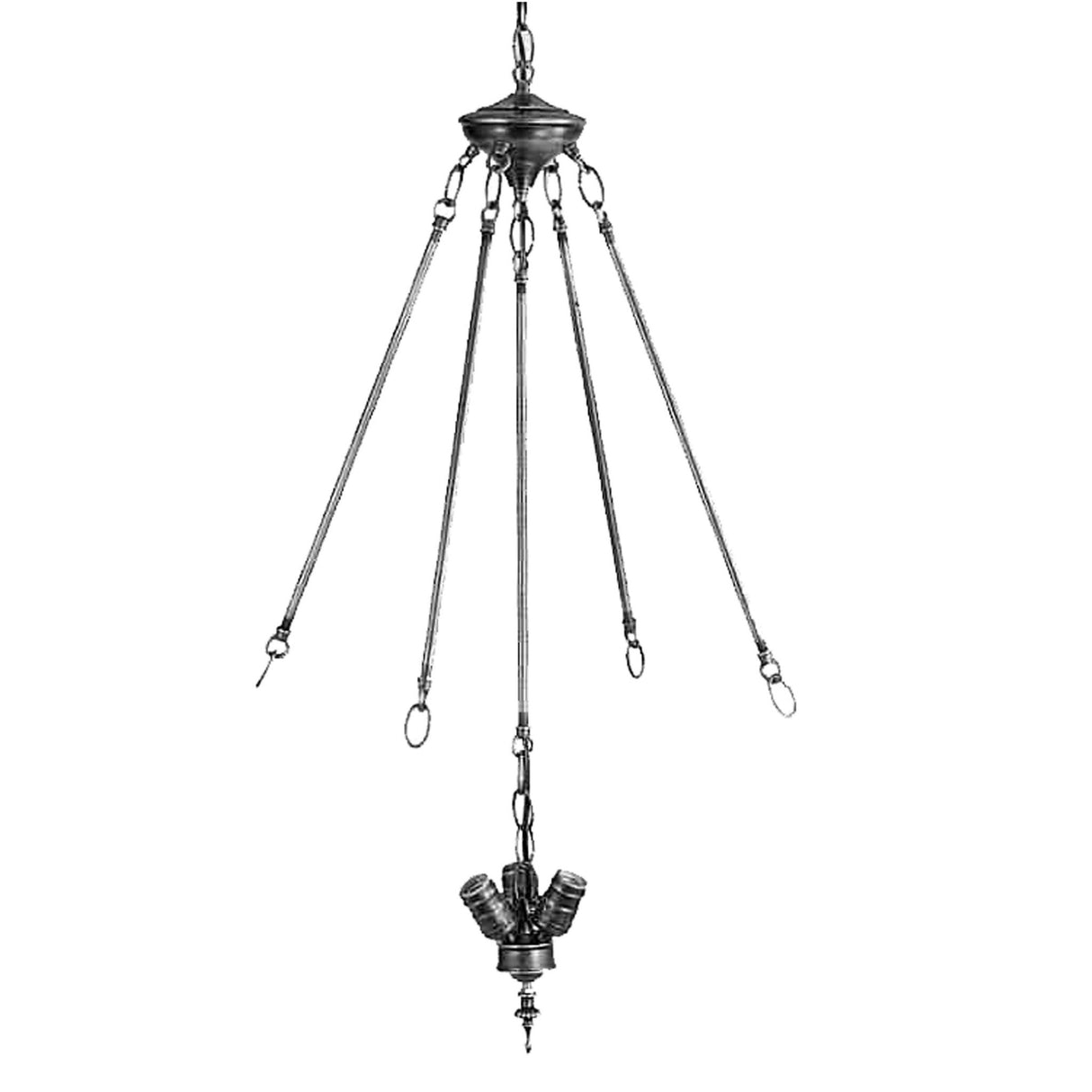 4-light cluster inverted chandelier showcasing its balanced and elegant design.