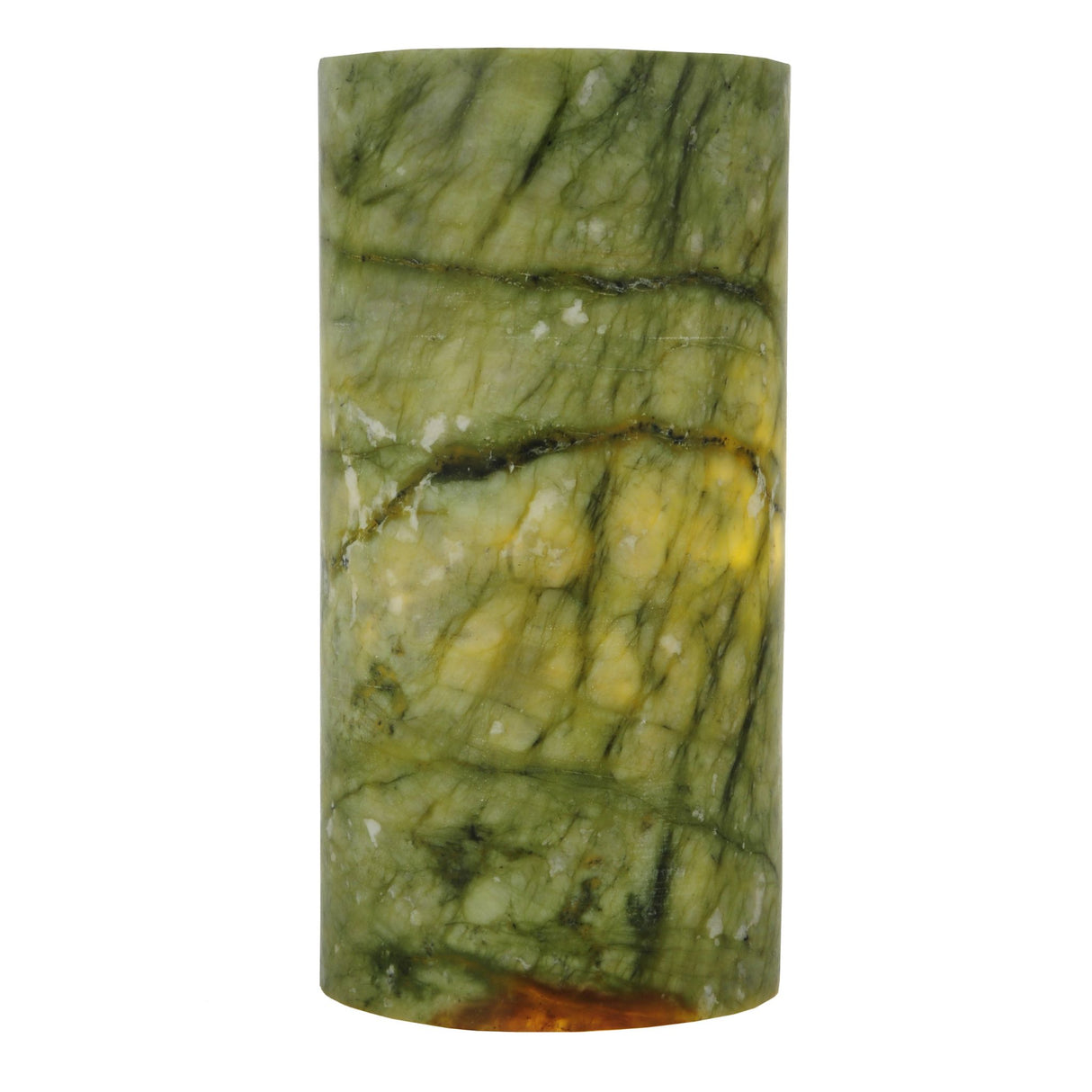 Detailed view of the green jadestone shade's texture and veins.