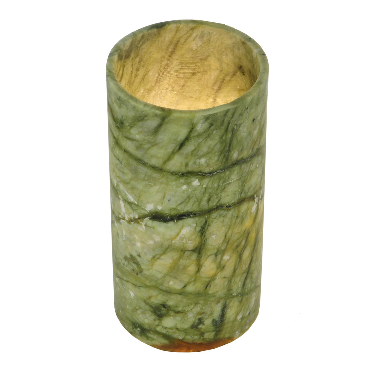Top perspective showing interior finish of green jadestone shade.