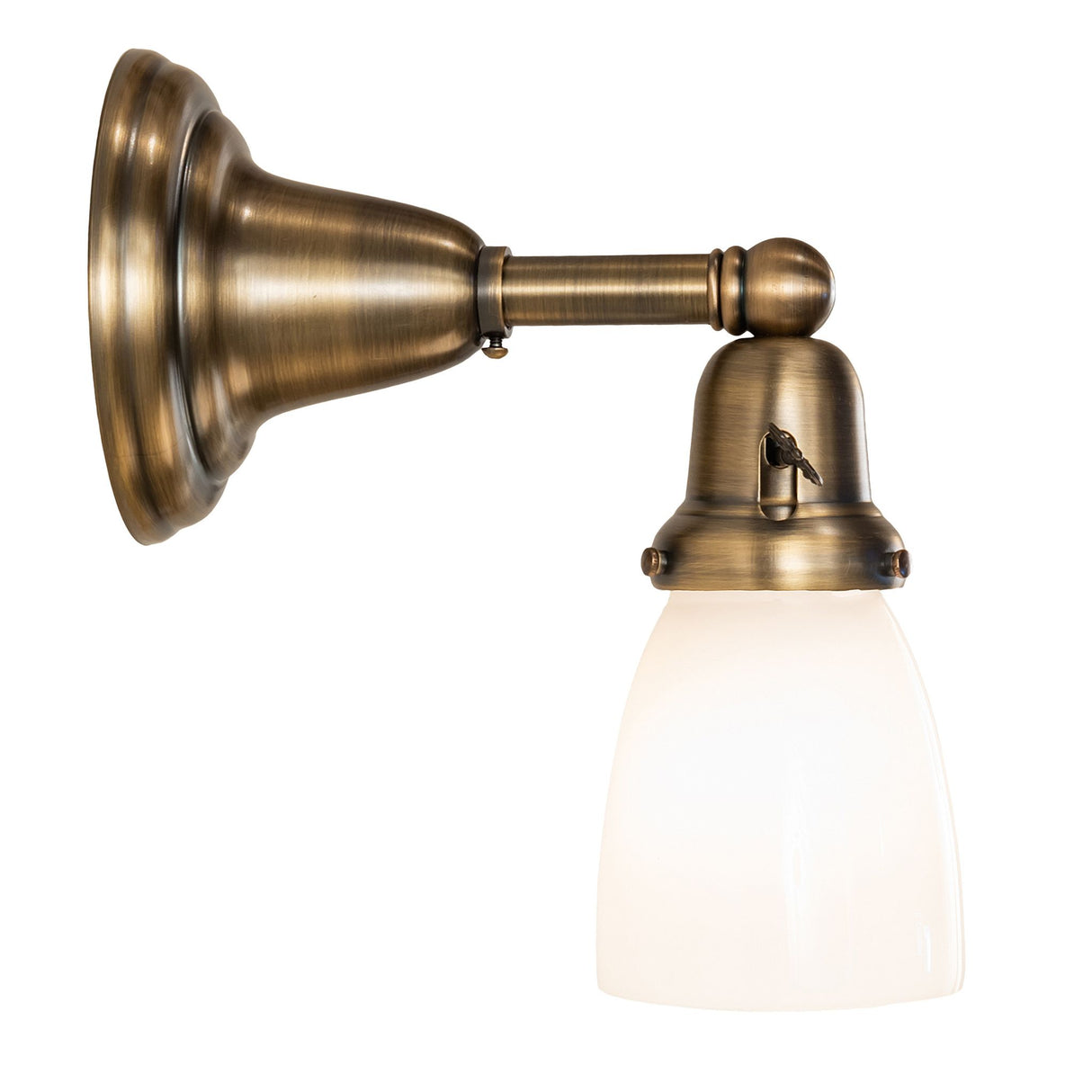 Side angle of the Antique Brass Revival Goblet wall sconce.