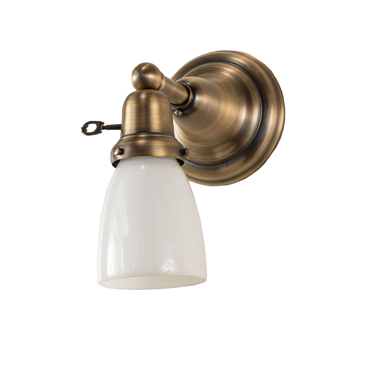 Front view of Unlit Revival Goblet wall sconce with white opal shade.