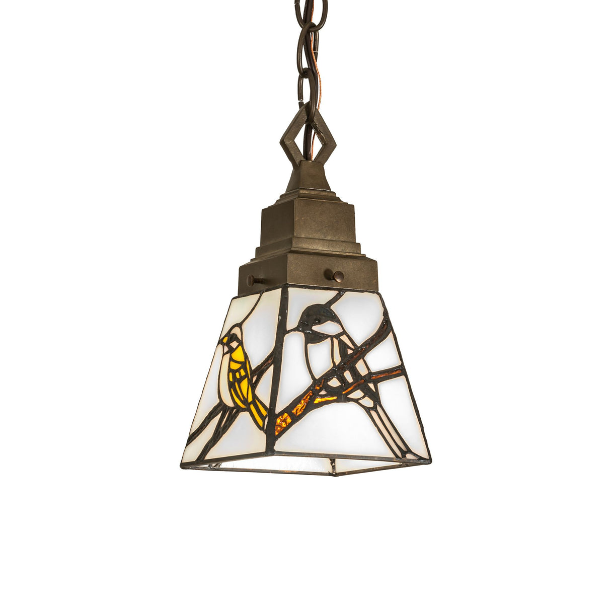 Full view of 5" Square Backyard Friends Mini Pendant.