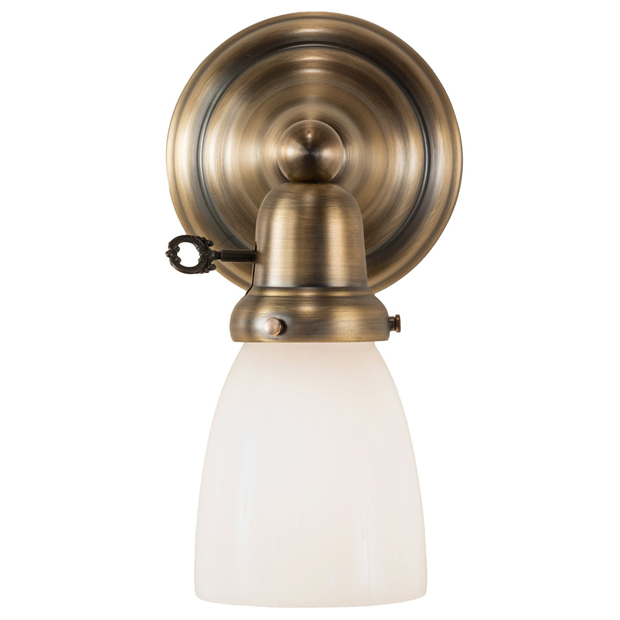 Antique brass mounting design of the 5" Wide Revival Goblet Wall Sconce.