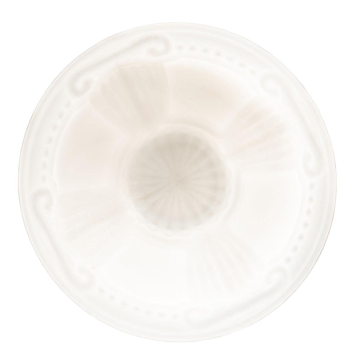 Bottom view of Colonnade flushmount glass design.