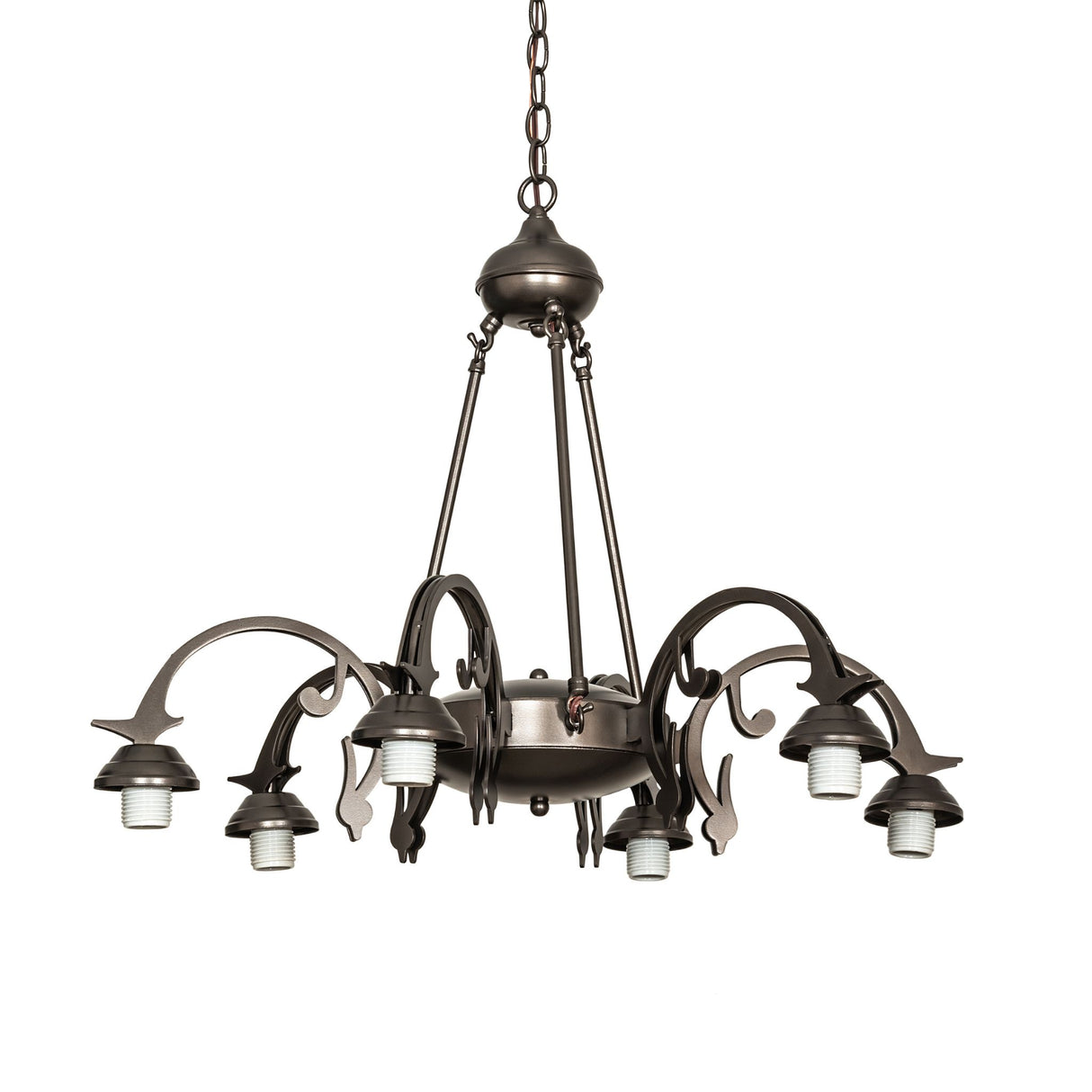 Elegant 6-light chandelier hardware in an Oil Rubbed Bronze finish.