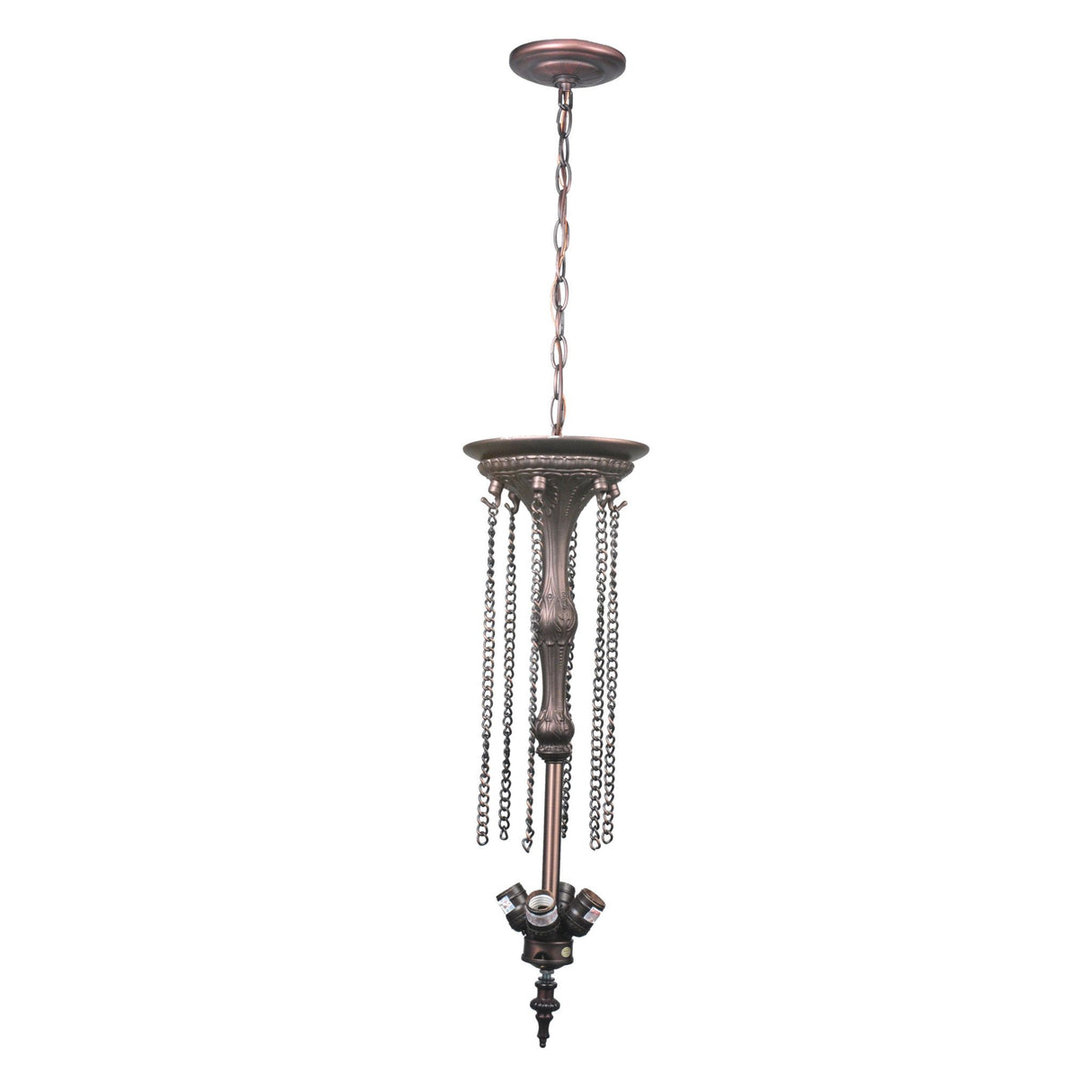 Bella hanging hardware with ornate detailing and chains.