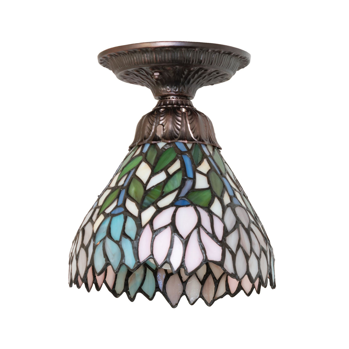 Side angle of 7" Wisteria Flushmount.
