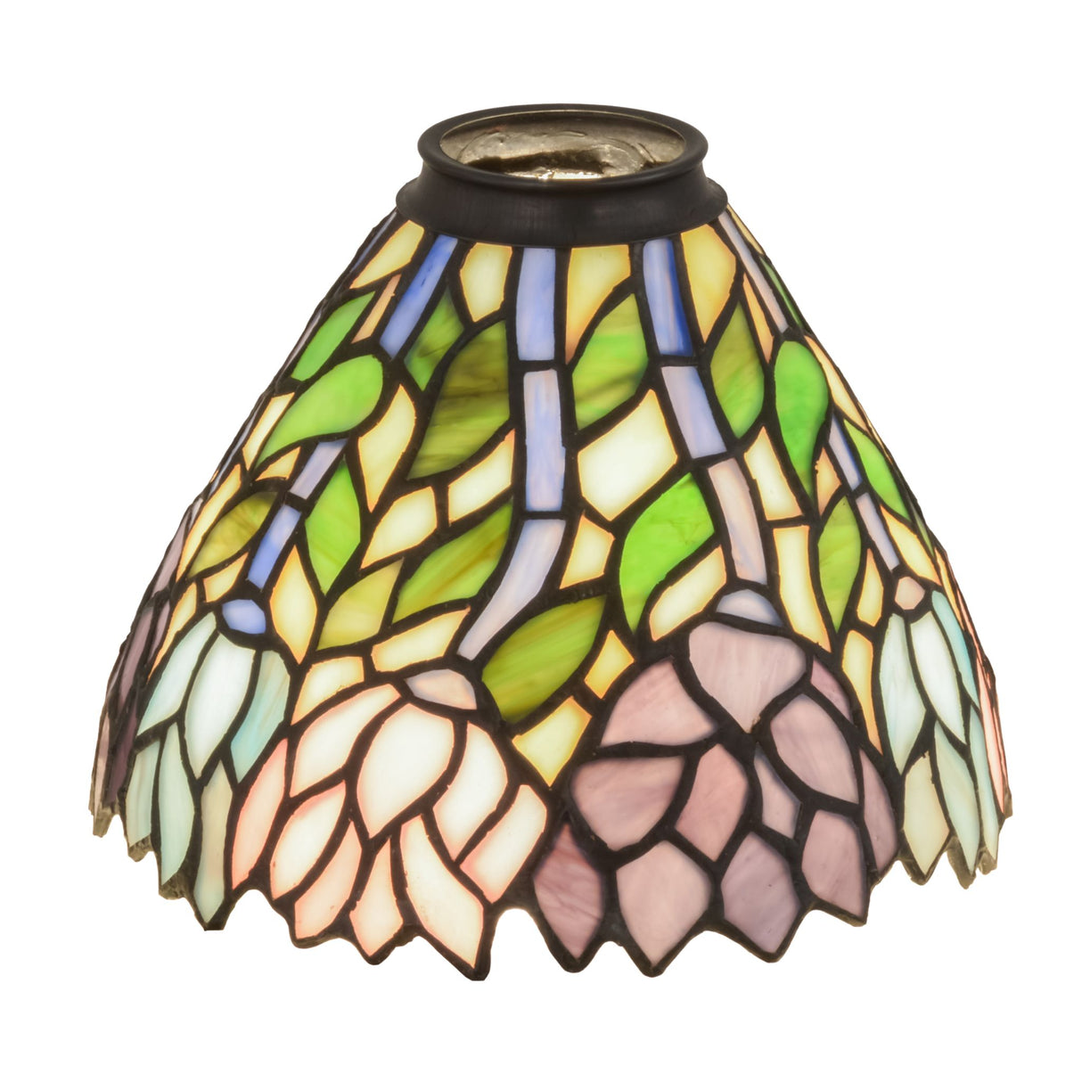 Wisteria Shade illuminated, showing vibrant colors.