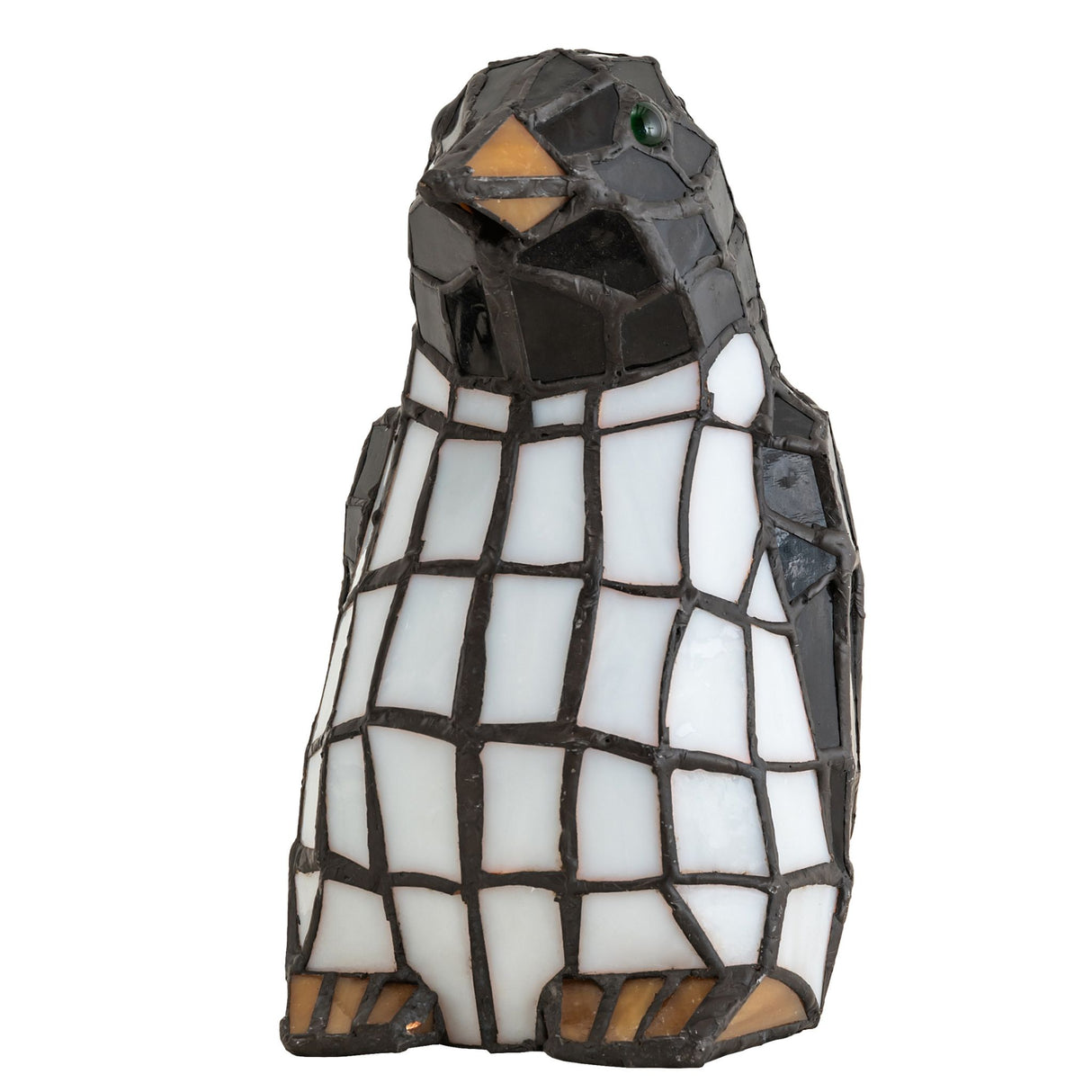 Penguin accent lamp side view.