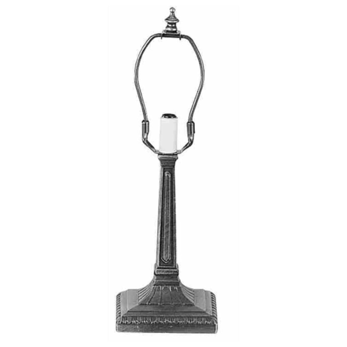 8-inch Deco Mission table lamp base in black finish.
