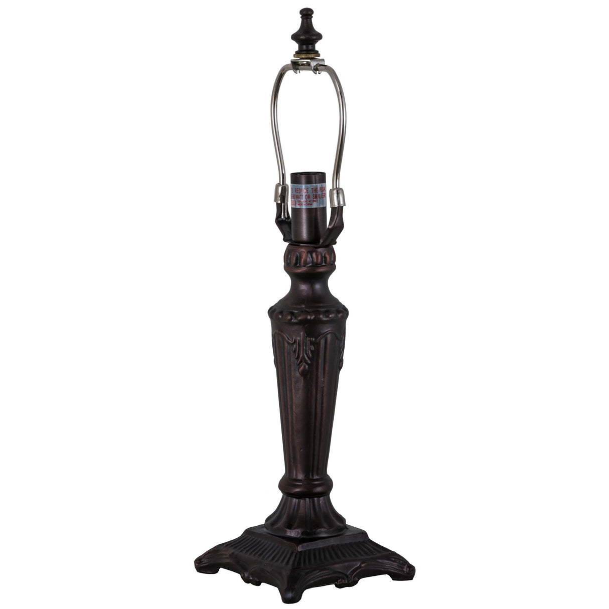Bronze-tone mini flute-style lamp base with elegant detailing and classic design.