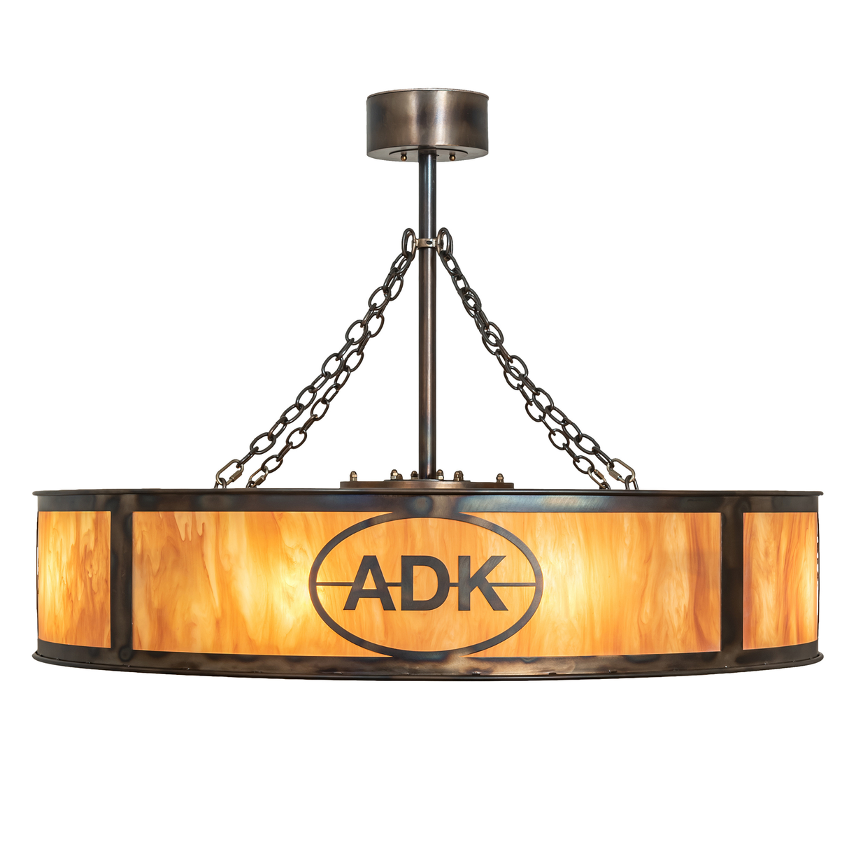 Side profile highlighting ADK emblem and warm mica glow.