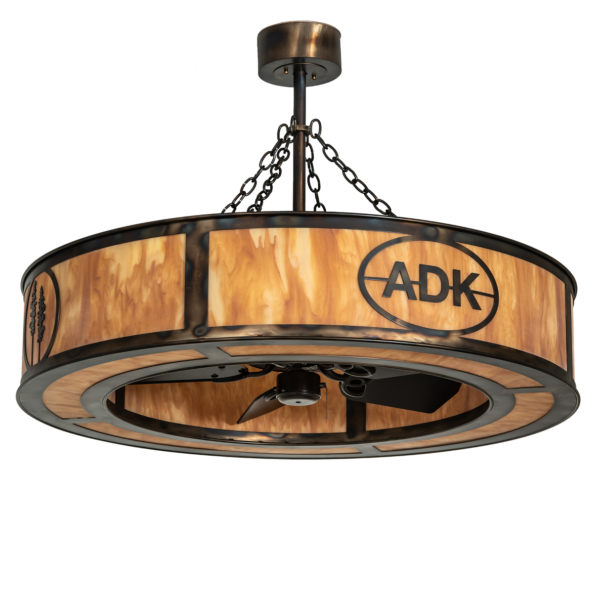 Unlit angled view displaying ADK logo and amber Idalight panels.