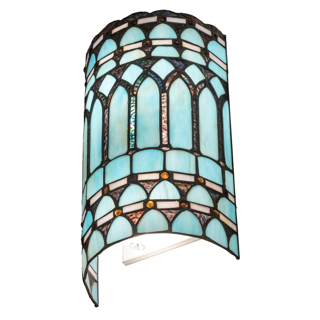 Side angle of the Aello Wall Sconce showing its unique glass craftsmanship.