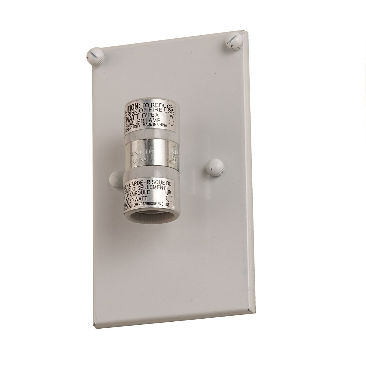 Installation backplate of the 8"W Aello Wall Sconce in a clean white finish.
