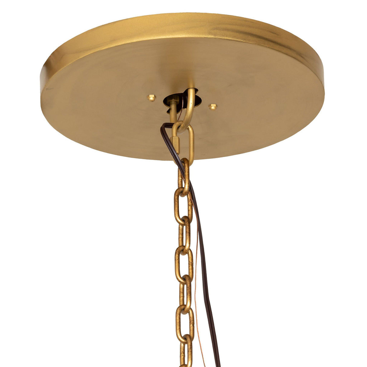 Spanish gold ceiling canopy and hanging chain detail.
