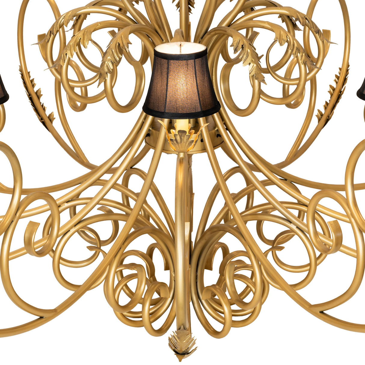 Alexandria two tier, Lower tier detail with black trumpet shades.