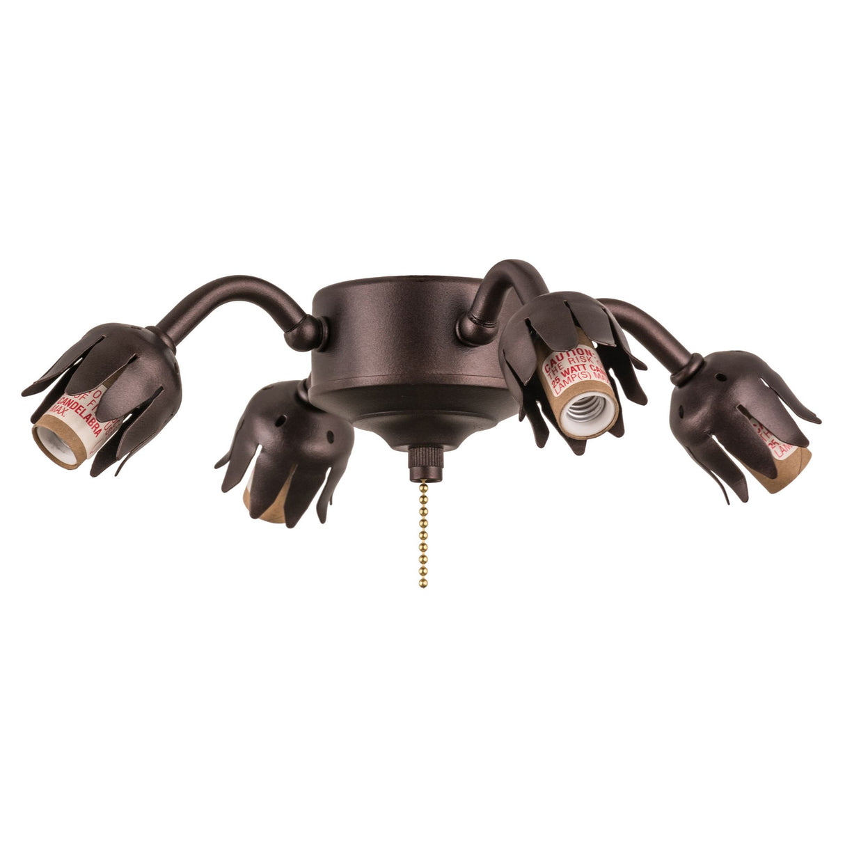 Amber and green Tiffany-style 4-light fan light fixture.