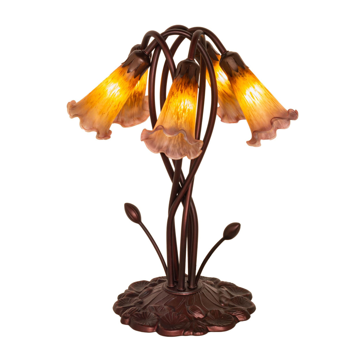 Decorative fishscale wall sconce with intricate floral bronze detailing.