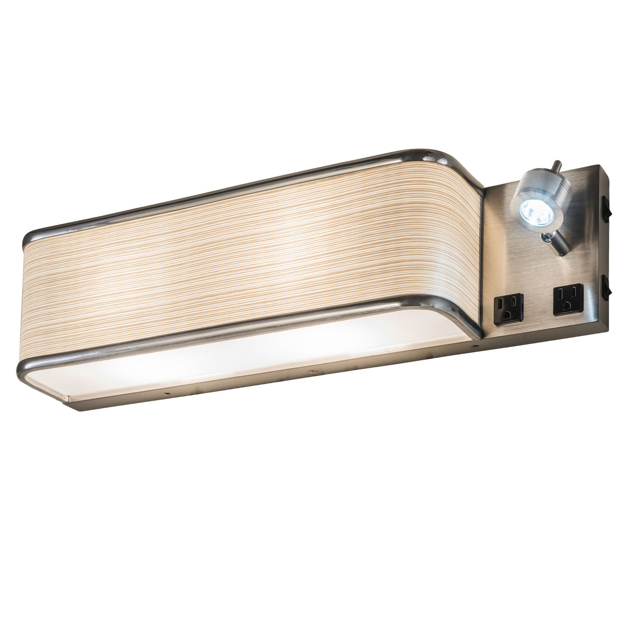 Angled view of the 24-inch Finley wall sconce highlighting modern design and functional features.