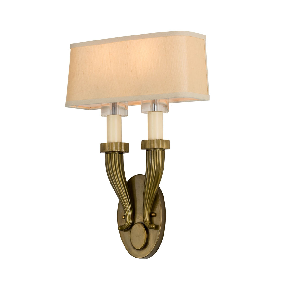 Main view of Bancroft Wall Sconce displaying curved brass arms