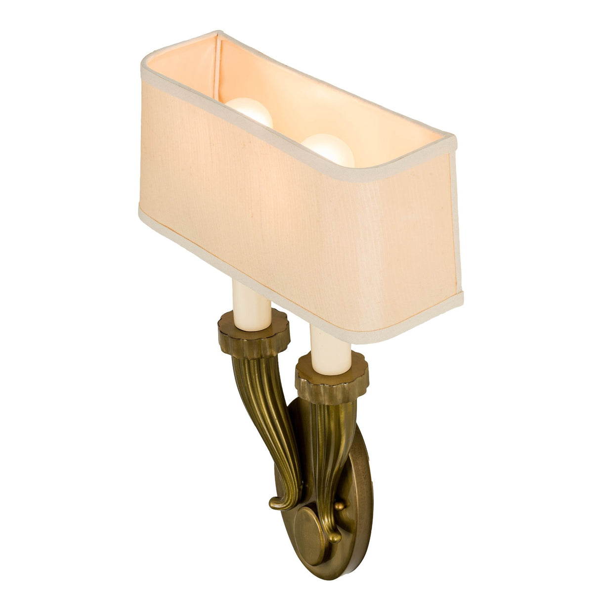 Top-down view of Bancroft Wall Sconce showing dual bulbs.