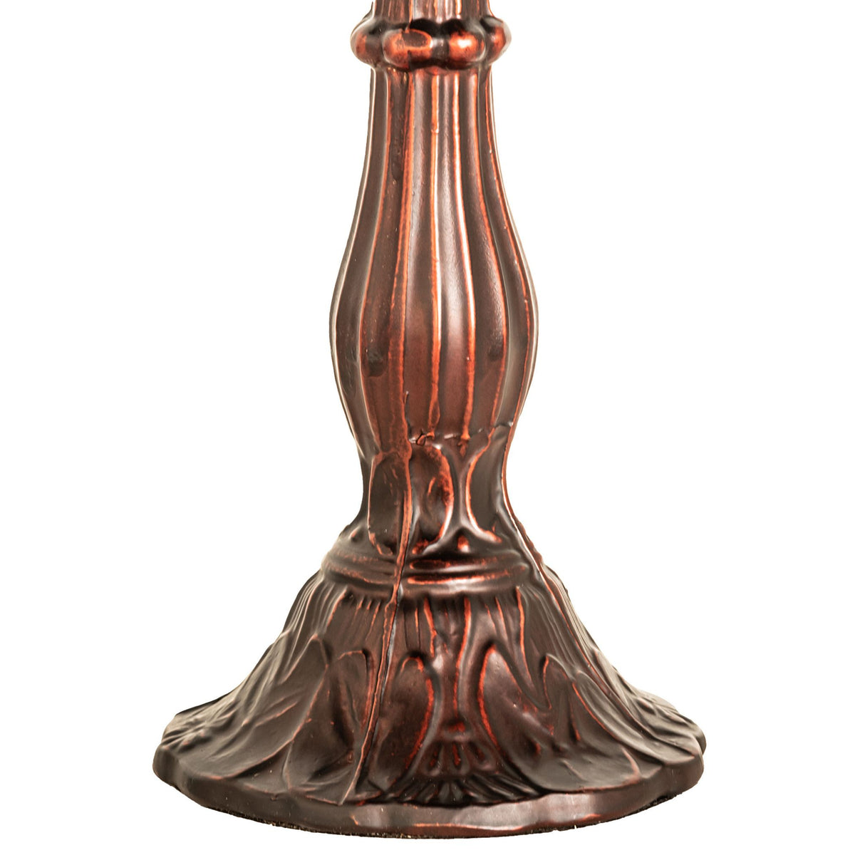 Close-up of the mini lamp’s Mahogany Bronze base with intricate details.