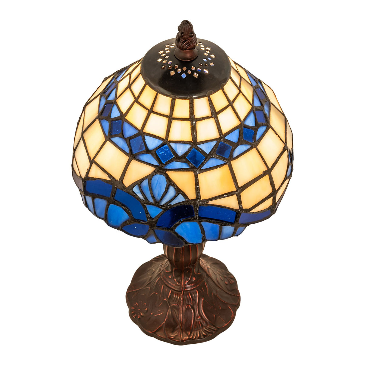 Top view of the Baroque mini lamp highlighting its decorative finial.