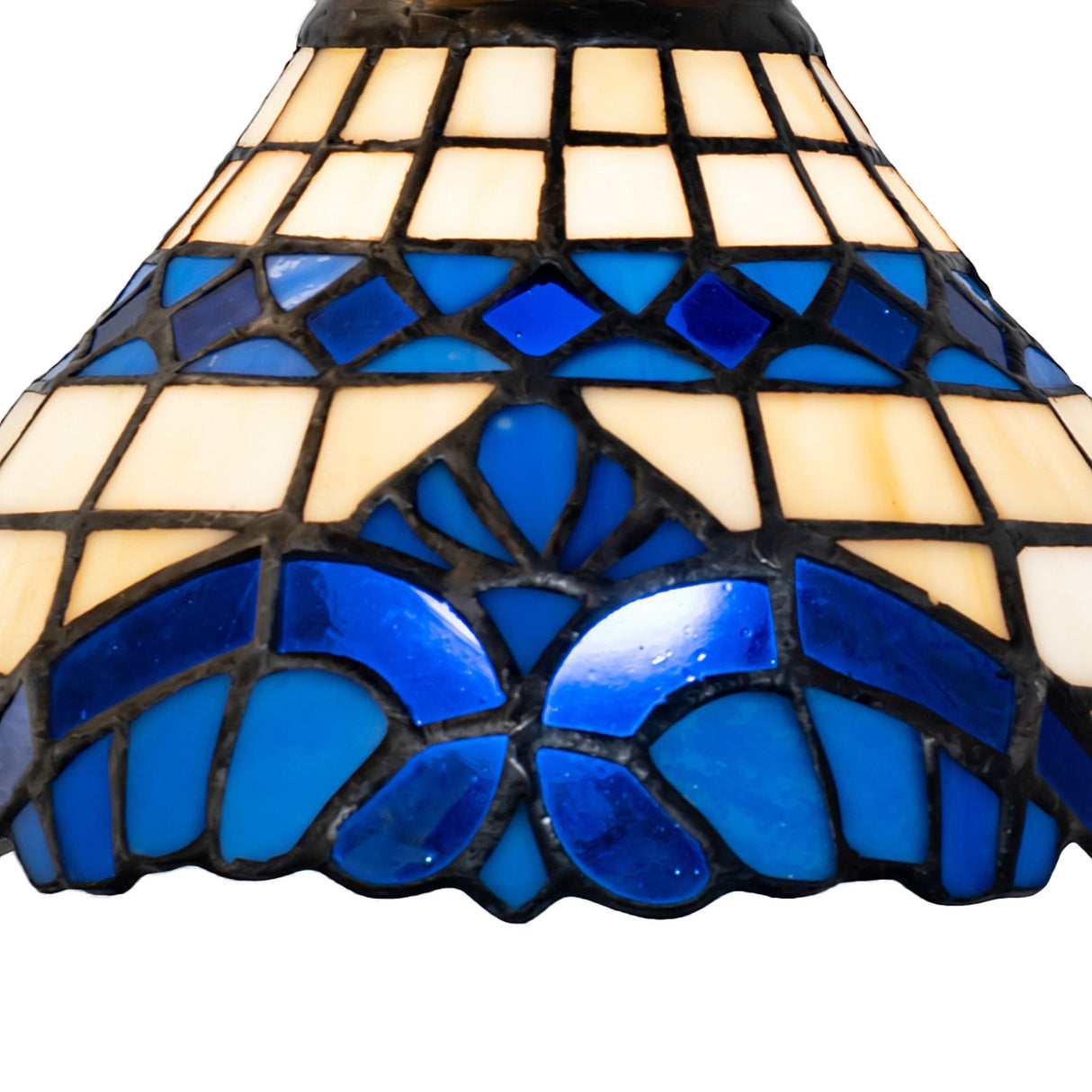 Close-up of the Baroque mini pendant's textured glass and metalwork.