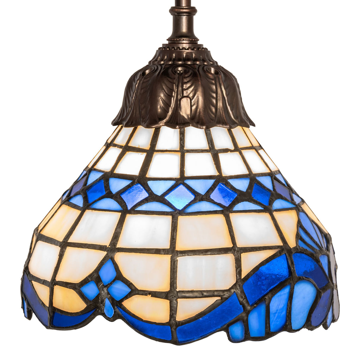Detailed shot of the Baroque Mini Pendant’s stained glass texture.